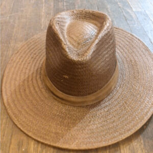 NEW! RARE Wyeth cocoa straw rancher suede band